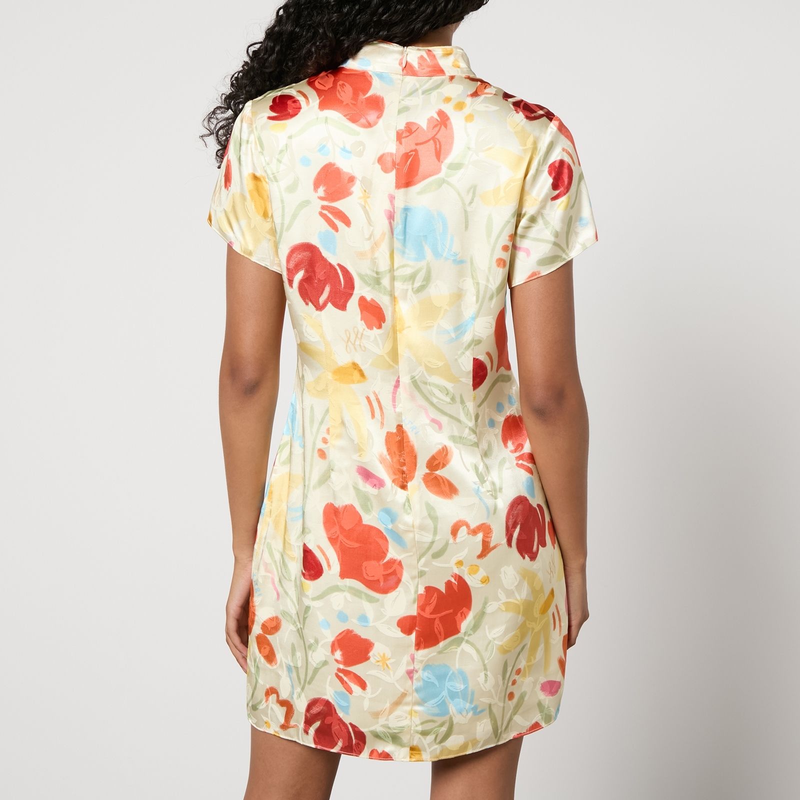 플로랄 프린트 미니 드레스 Kitri Gretchen Floral-Print Satin-Jacquard Mini Dress 15366875