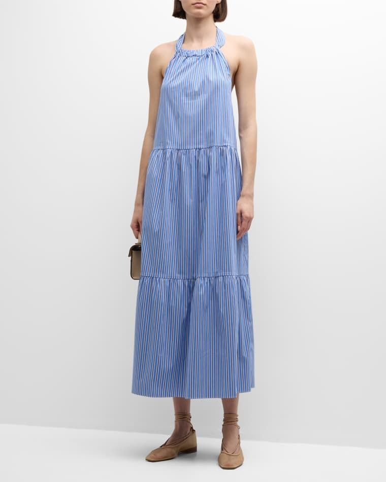 더 스트라이프 포플린 맥시 드레스 The Kai Striped Poplin Maxi Dress prod272130570FRENCH NAVY STRIPE
