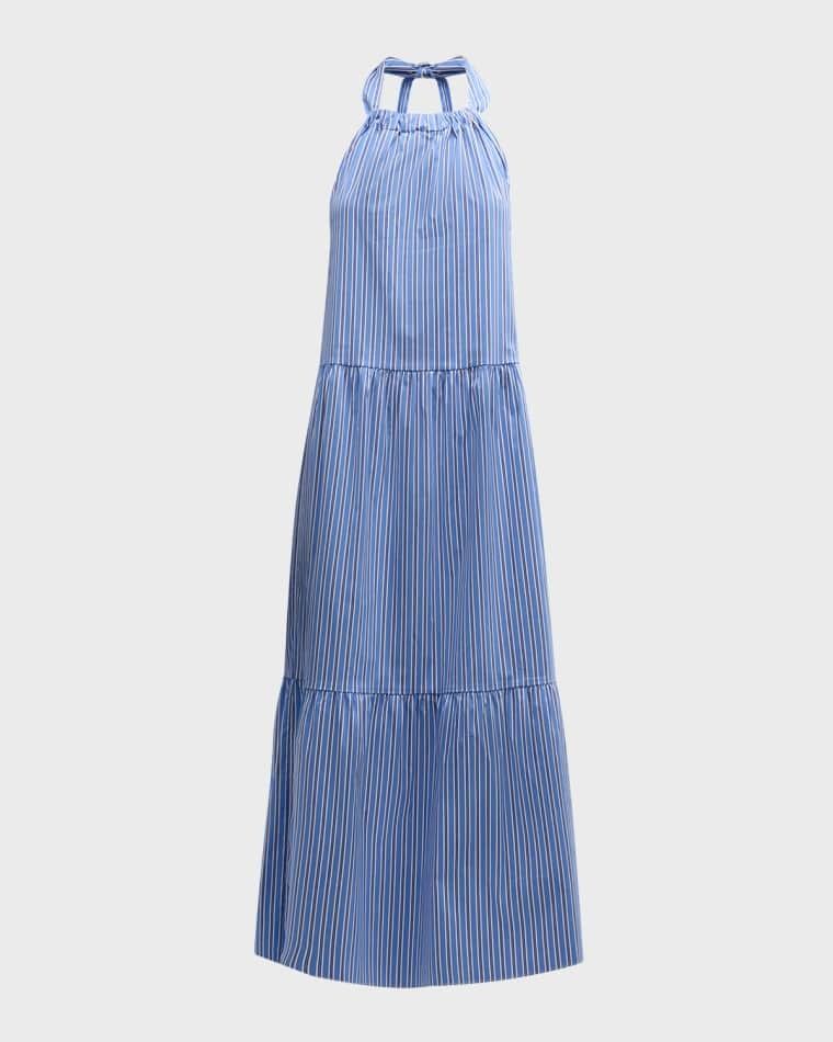 더 스트라이프 포플린 맥시 드레스 The Kai Striped Poplin Maxi Dress prod272130570FRENCH NAVY STRIPE