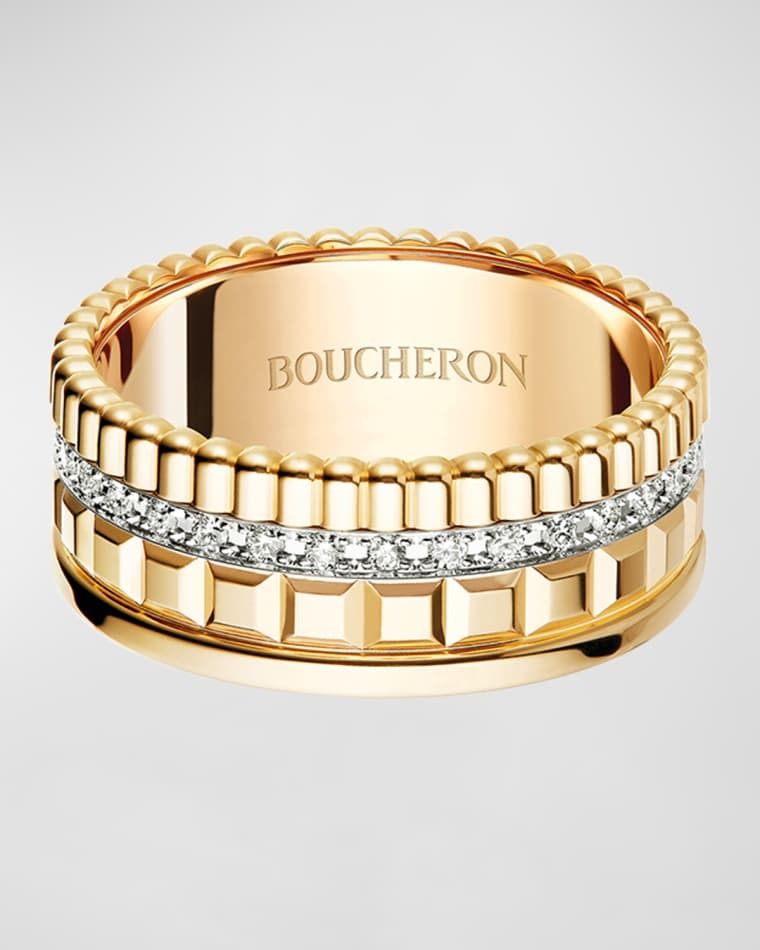 18k 골드 다이아몬드 반지 Quatre Radiant 18K Gold Band Diamond Ring prod273590099YELLOW GOLD