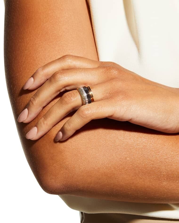 18k 골드 라지 다이아몬드 반지 Quatre 18K Gold Classique Large Band Diamond Ring prod273920146GOLD