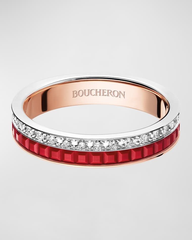 18k 핑크 화이트 골드 레드 에디션  다이아몬드 반지 Quatre 18K Pink & White Gold Red Edition Diamond Ring prod270145002GOLD