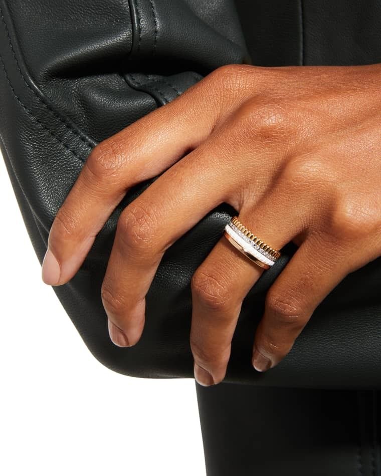 18k 트리컬러 골드 다이아몬드 반지 Quatre 18K Tricolor Gold & Ceramic Diamond Ring prod273920082GOLD