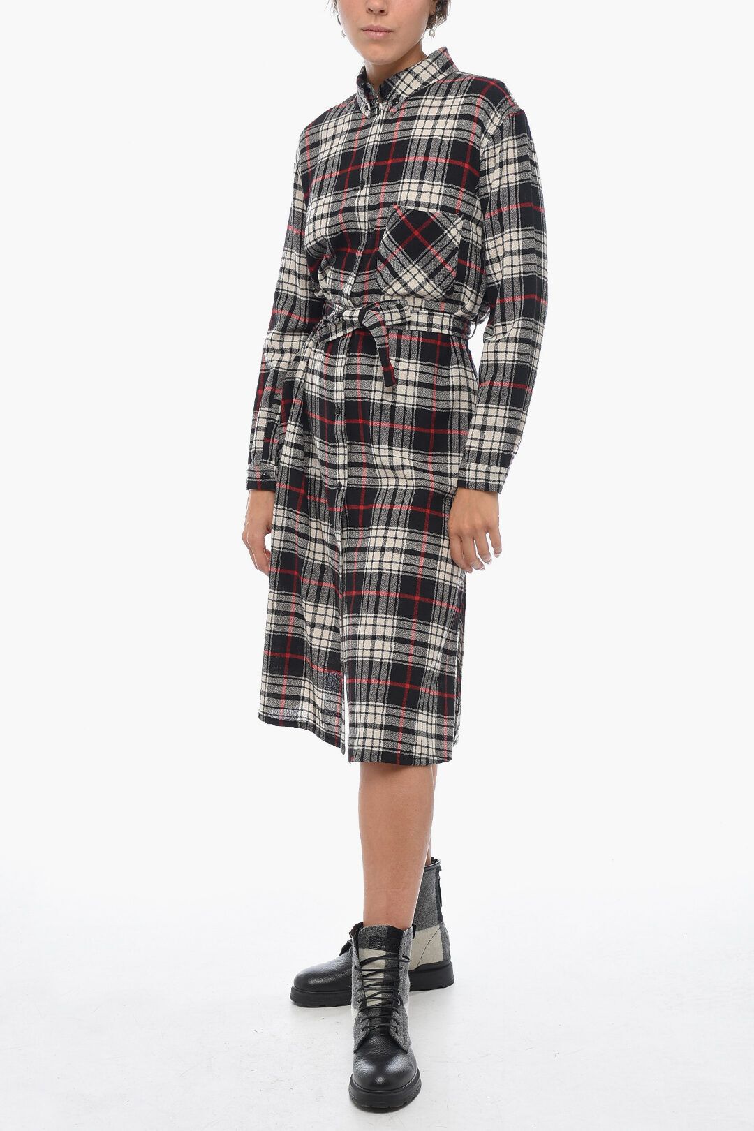 울 블렌드 헤리티지 벨트 Wool Blend HERITAGE GAUZE Shirtdress with Belt 591383