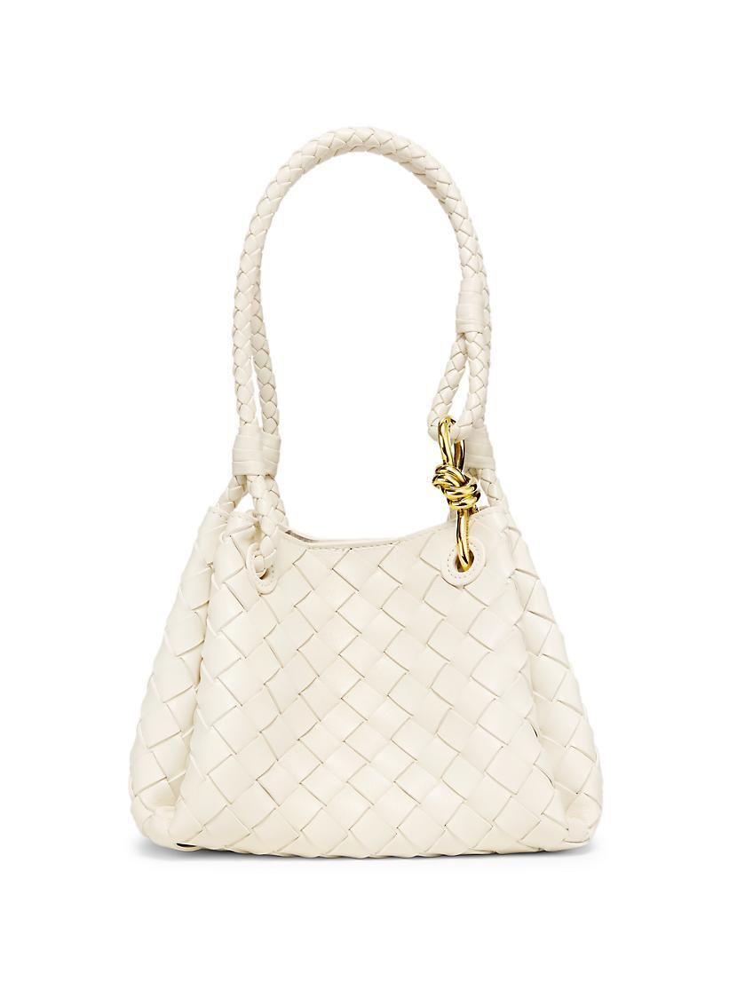 인트레치아토 가죽 크로스백 가방 Andiamo Intrecciato Leather Crossbody Bag 0400021219689 SEA SALT