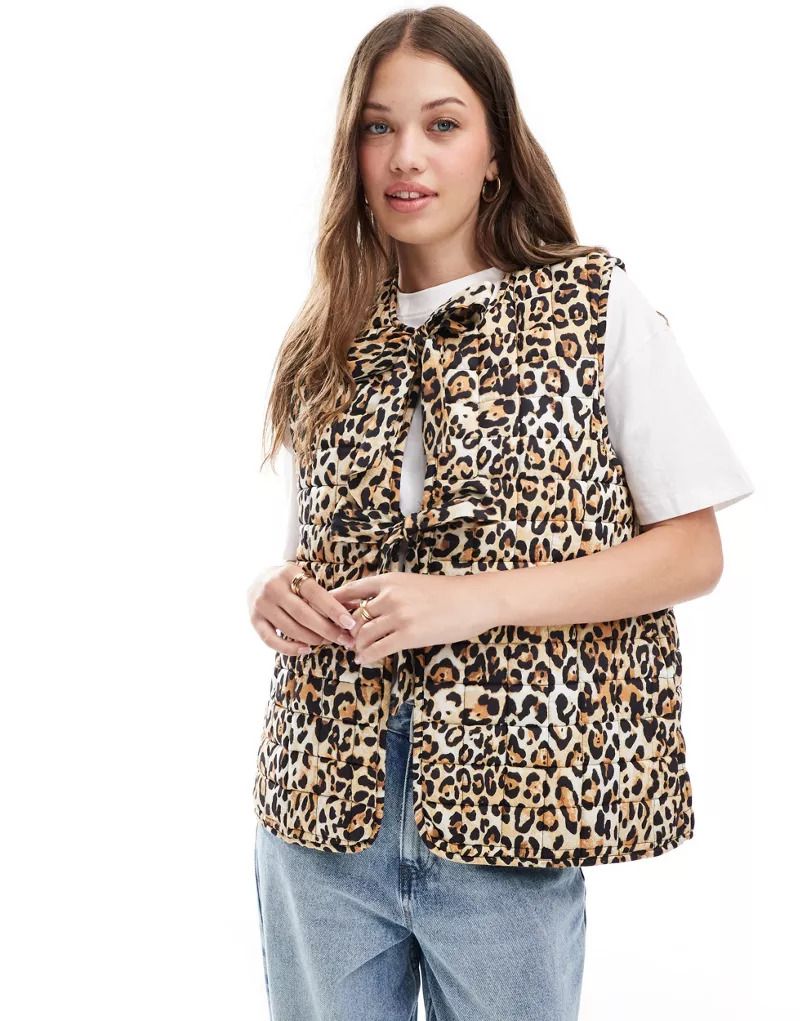 조끼 & Gestepptes Gilet mit Animal-Print und Schleifen 206494053Animal