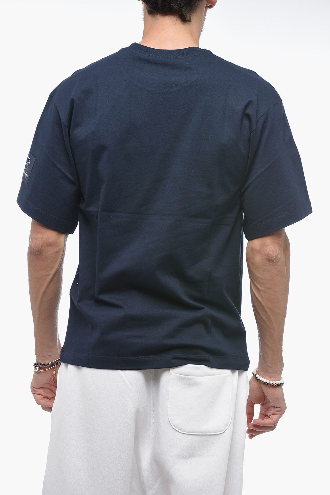 화이트 솔리드 컬러 크루넥 티셔츠 프린팅 로고 WHITE MOUNTAINEERING Solid Color Crew-neck T-Shirt with Printed Logo 593486