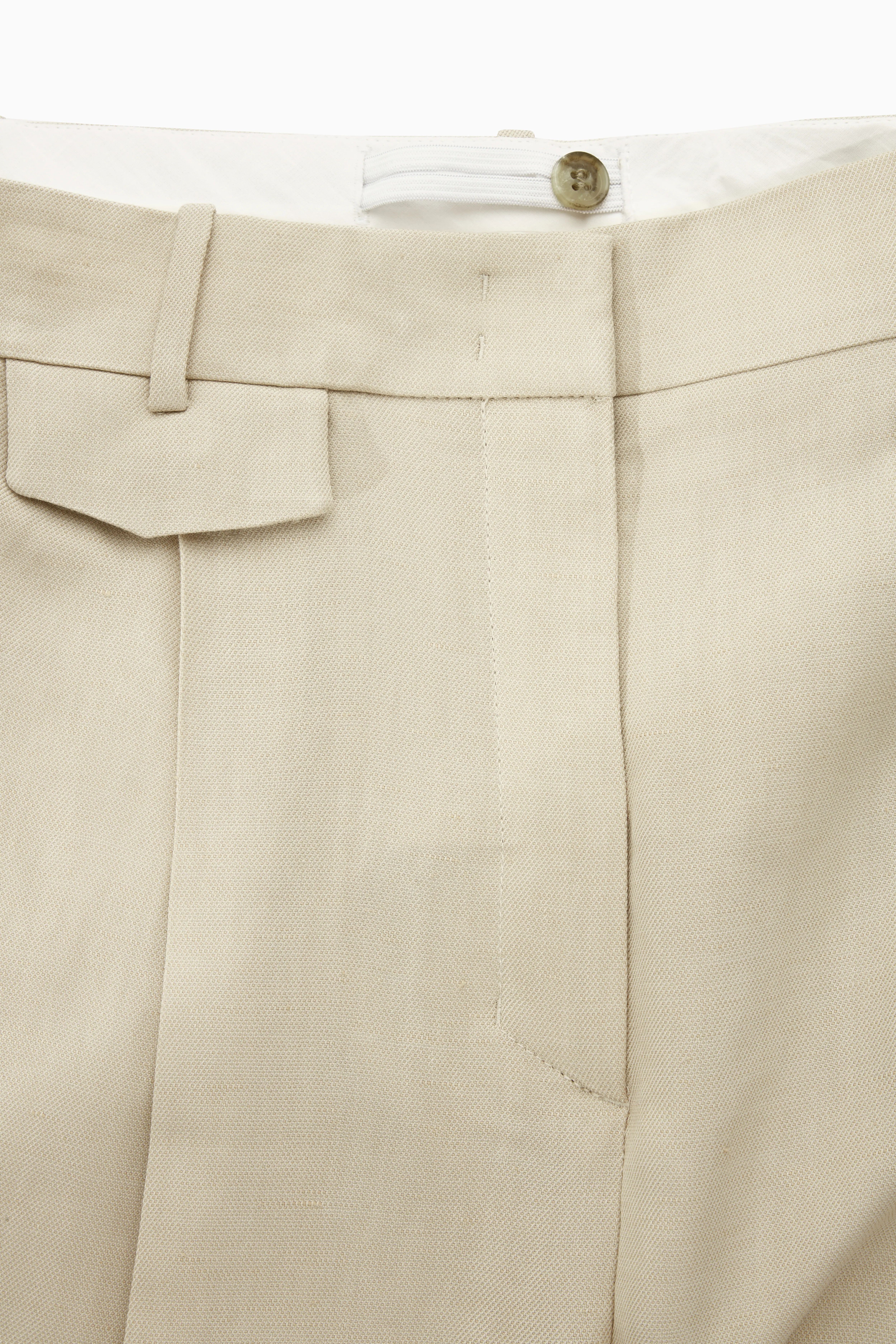 릴렉스 바지 RELAXED LINEN-BLEND WIDE-LEG TROUSERS 1152451001
