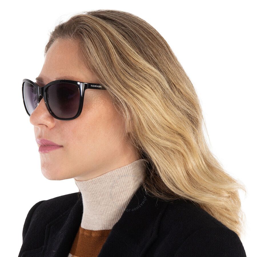 그레이 그라디언트 오버사이즈 여성 선글라스 Grey Gradient Oversized Ladies Sunglasses CK19565S 001 60 CK-19565S-BLK