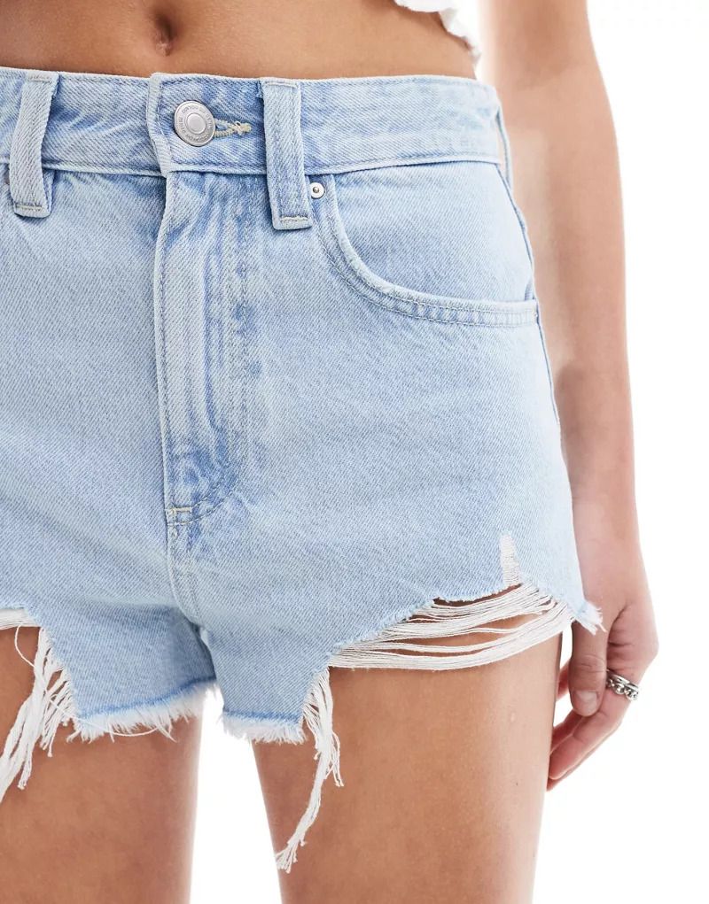 코튼 Cotton On   Knappe Jeans-Shorts in gebleichter blauer Waschung 206171170Kristallblau