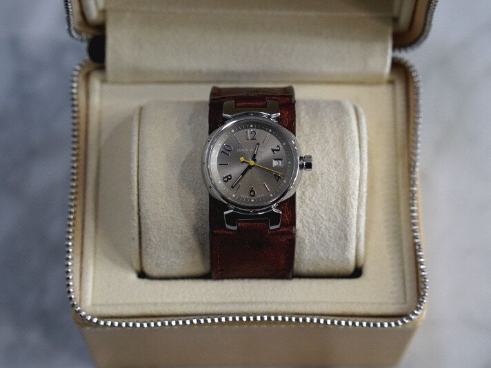 중고 Q1211A 땅부르 28mm 쿼츠 오스트리치 밴드 여성용 시계0EC 0EC