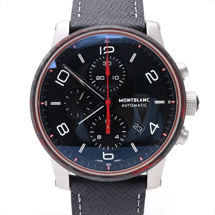 중고 114881 타임워커 43mm 크로노그래프 오토매틱 가죽밴드 남성 시계 aa30008