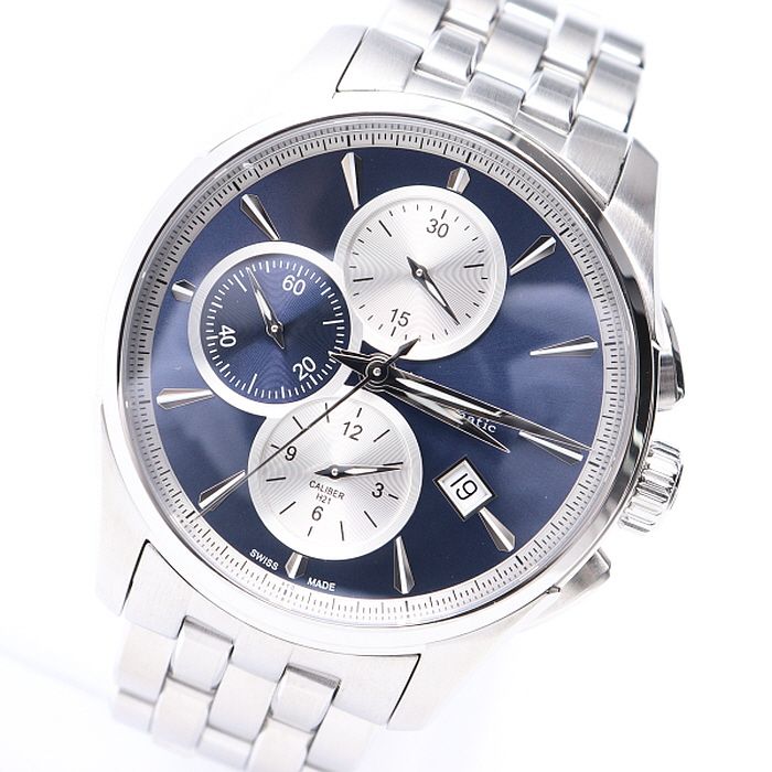 중고 H32596141 재즈마스터 청판 크로노그래프 42mm 오토매틱 스틸 남성 시계 aa21426