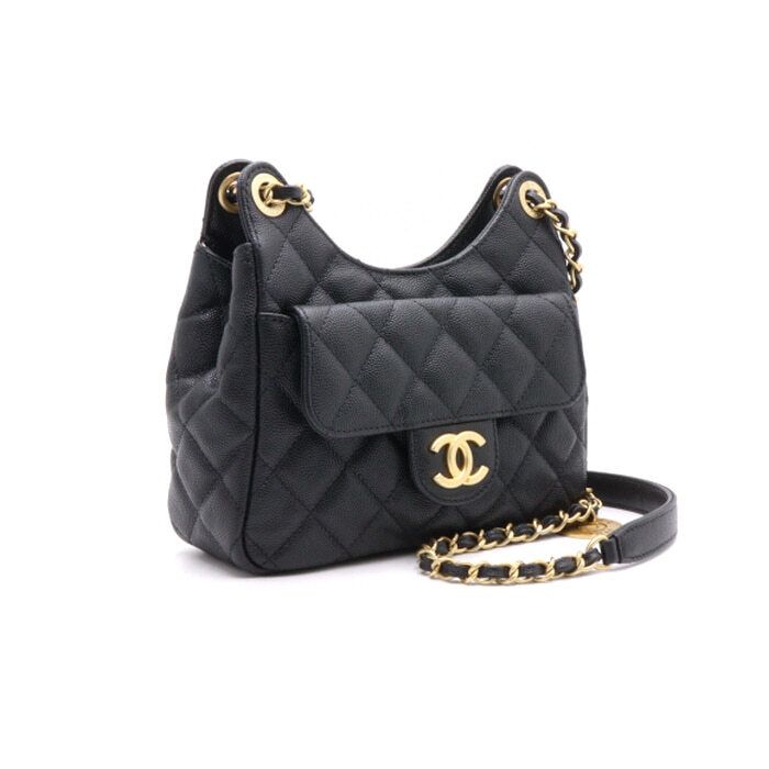 Chanel Black Suede Jewelry Travel Pouch Velvet Folding Hard