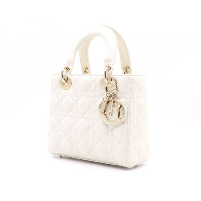 중고 M0538OCAL LADY DIOR 화이트 까나쥬 레이디디올 MY ABCDIOR 금장 토트백 겸 숄더백 aa31168