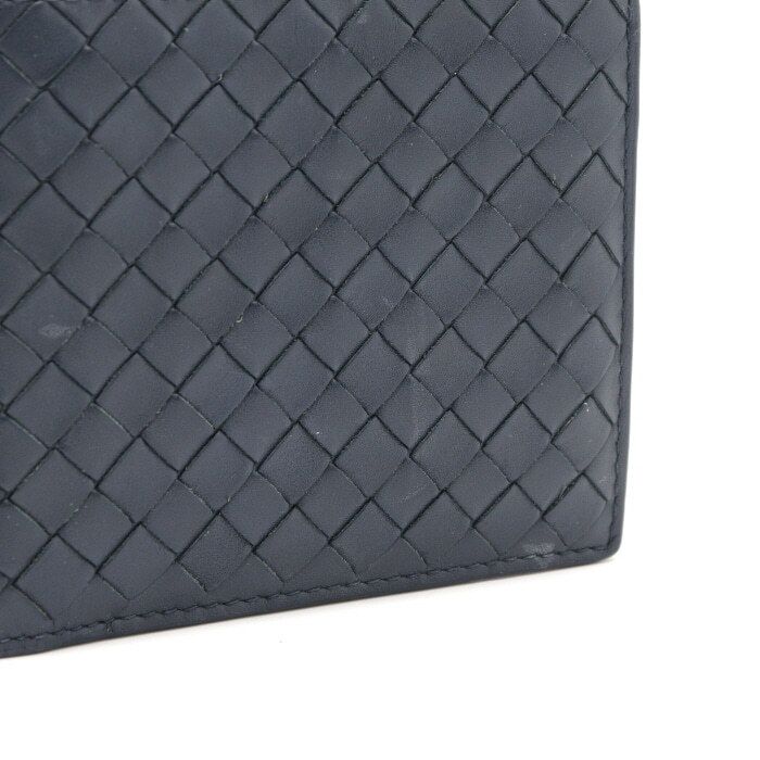 보테가베네타(Bottega Veneta) | 보테가베네타 인트레치아토 레더 반지갑 네이비 | 트렌비