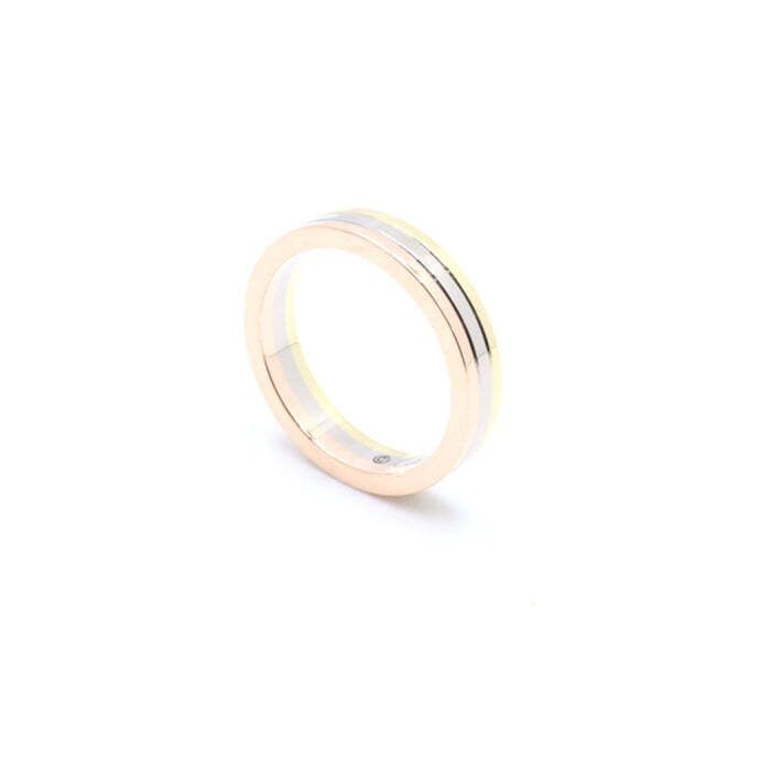 중고 B4052246 18K골드 방돔루이 까르띠에 트리니티 35mm 웨딩 반지6호 aa36485