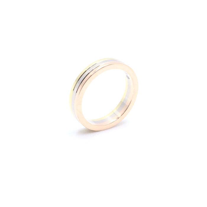 중고 B4052246 18K골드 방돔루이 까르띠에 트리니티 35mm 웨딩 반지6호 aa36485