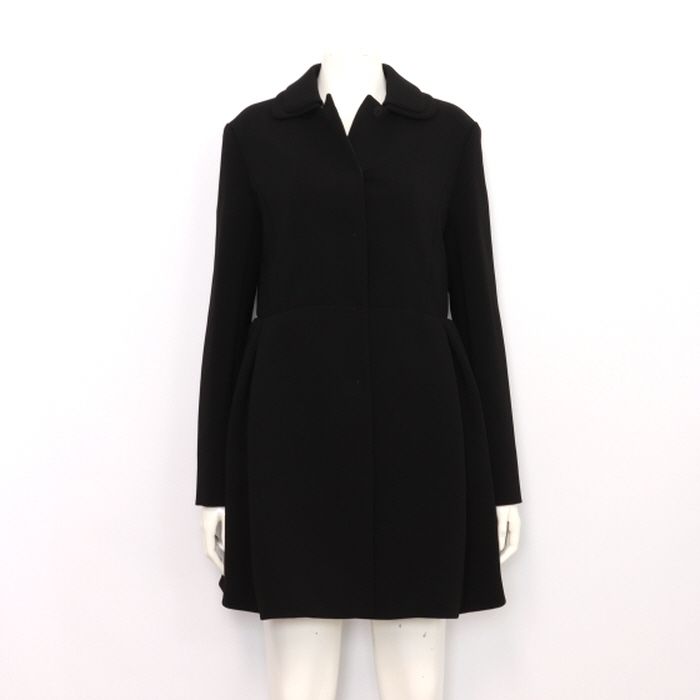 중고 MS746 블랙 폴리에스테르 여성 코트 aa38445