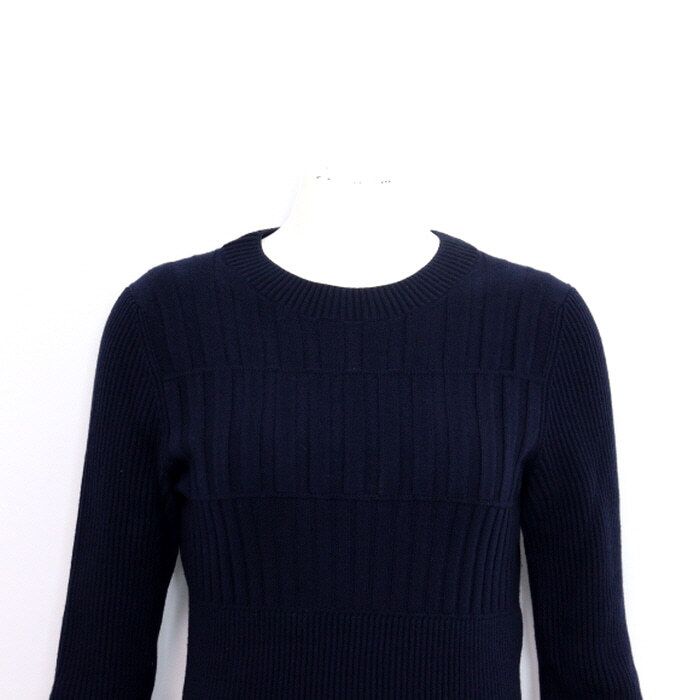 중고 P59747 18시즌 네이비 울 혼방 CC로고버튼 여성 니트 드레스 원피스 aa32183