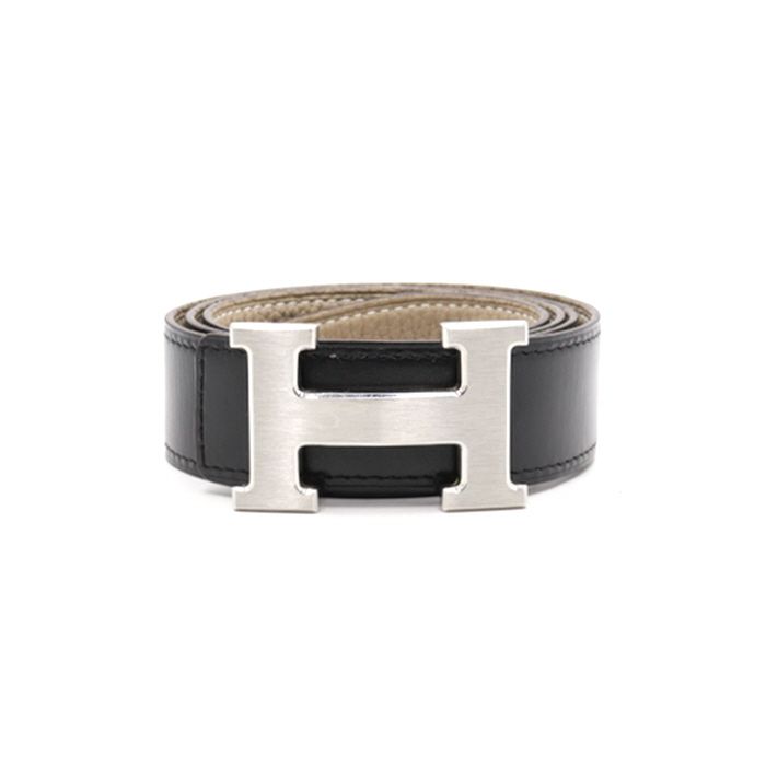 중고 H 은장버클 에토프 블랙 32MM 리버서블 가죽 남성 벨트 aa38933