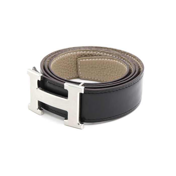 중고 H 은장버클 에토프 블랙 32MM 리버서블 가죽 남성 벨트 aa38933