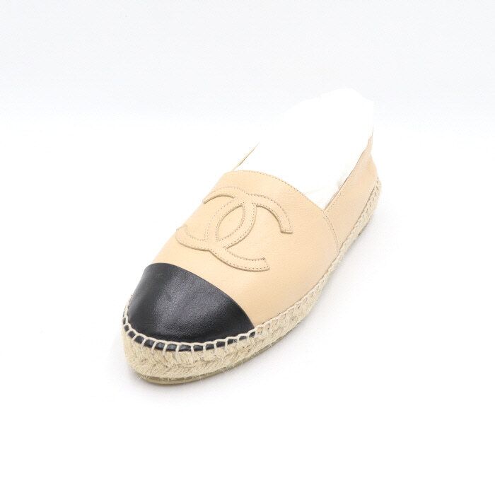 ブランド通販サイトをすべて Black Beige CHANEL Two-Tone Sneakers Women's Espadrille バレエ