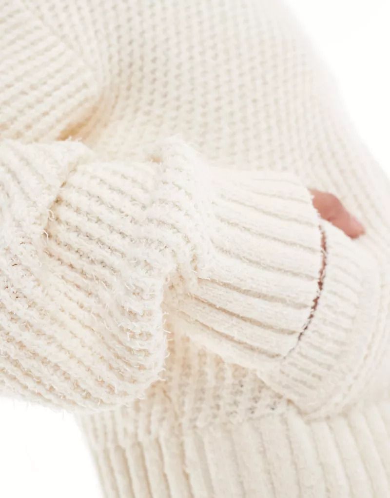 가디건 화이트 Strickjacke in Weiß mit Reißverschluss 207101781WEISS