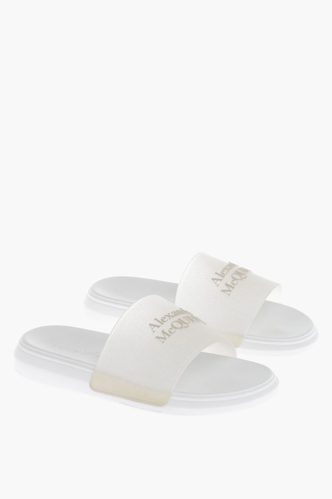 러버 슬리퍼 로고 Rubber GLITTER TRANSPARENT Sliders with Embossed Logo 604818