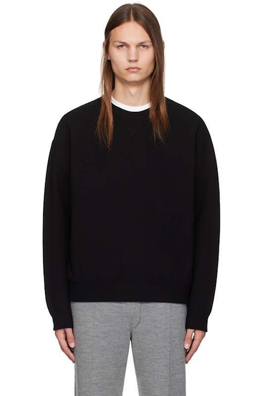 SOLID HOMME Black Crewneck Sweater 16411431