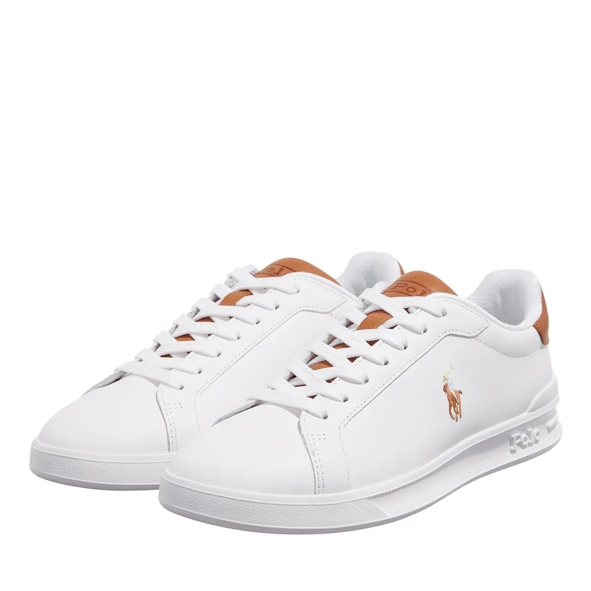 폴로 랄프 로렌 스니커즈 하이 탑 레이스 로우 Polo Ralph Lauren Hrt Ct II Sneakers High Top Lace White/Tan                        Low-Top Sneaker A0270616
