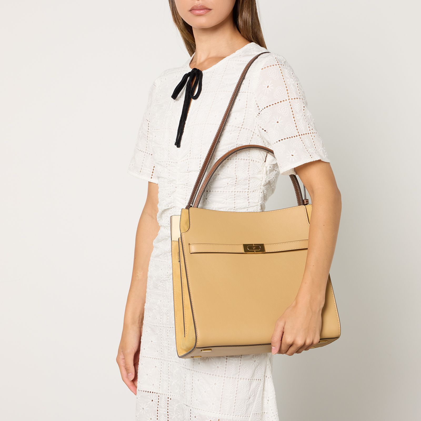토리 버치 가죽 스웨이드 더블 가방 Tory Burch Lee Radziwill Leather And Suede Double Bag 15285261