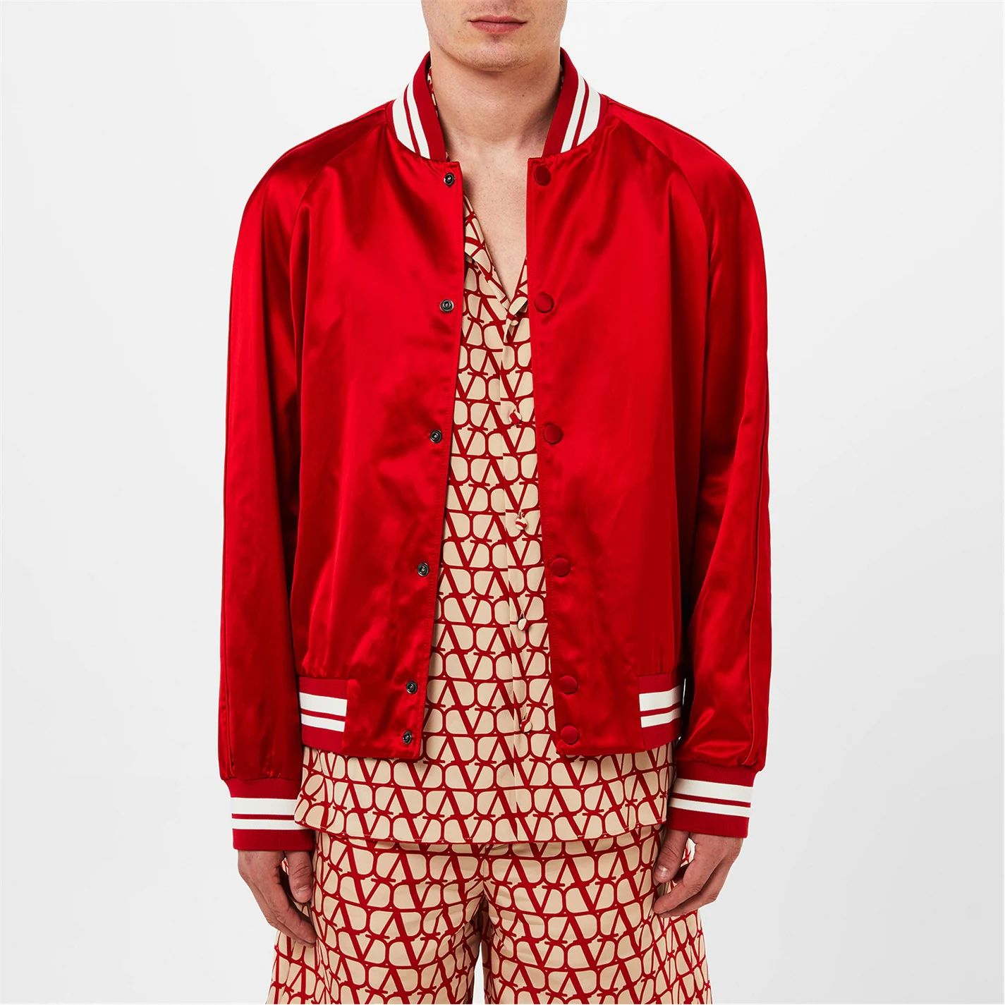 Valentino Refurbished Red Bomber Jacket Size M - SKU: 623814 Valentino Refurbished Red Bomber Jacket Size M - SKU: 623814