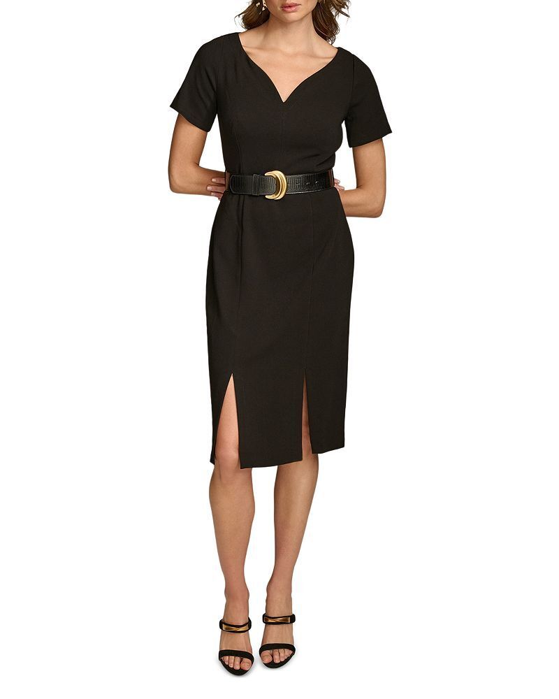 벨트 v 넥 시스 드레스 Belted V Neck Sheath Dress 5285093