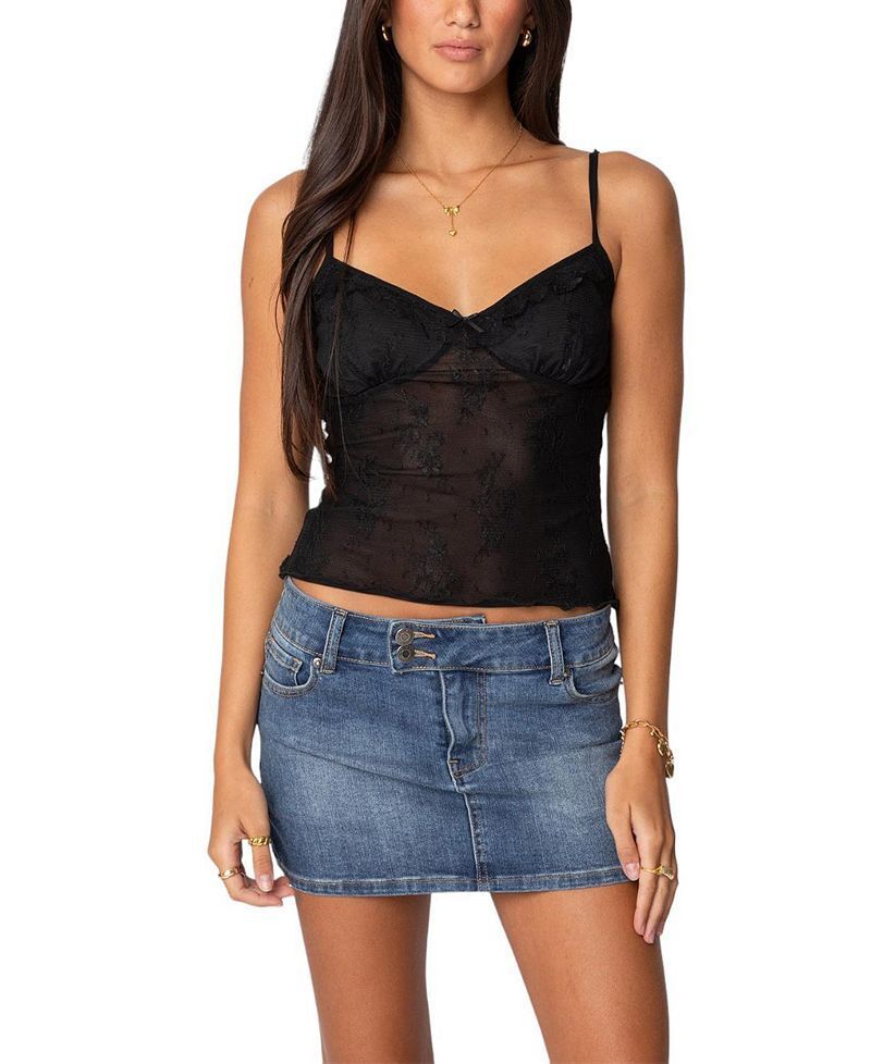 레이스 탱크 탑 Angelina Sheer Lace Tank Top 5300878