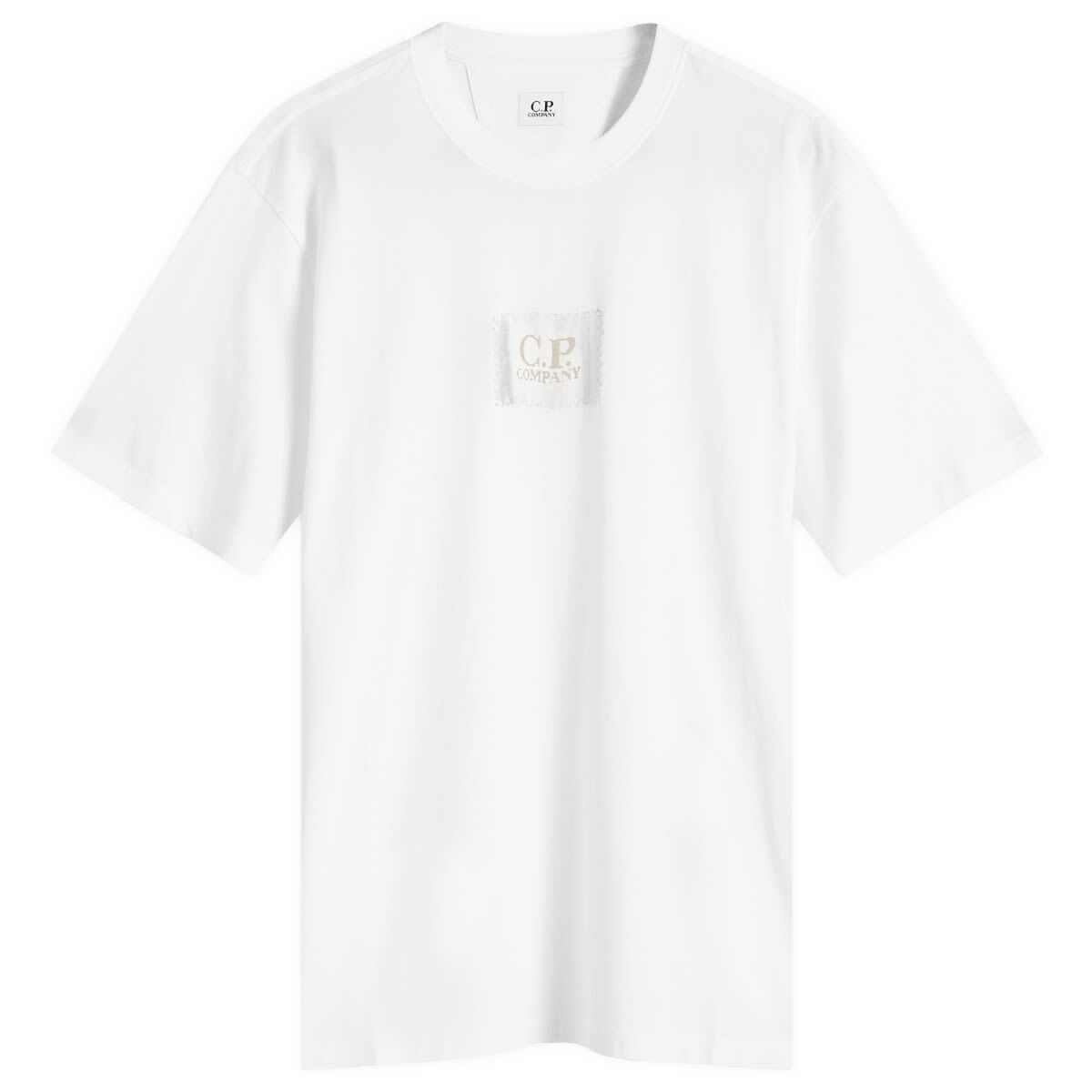 스몰 로고 라벨 티셔츠 Small Logo Label T-Shirt 17CMTS168A-005100W-103 Gauze White