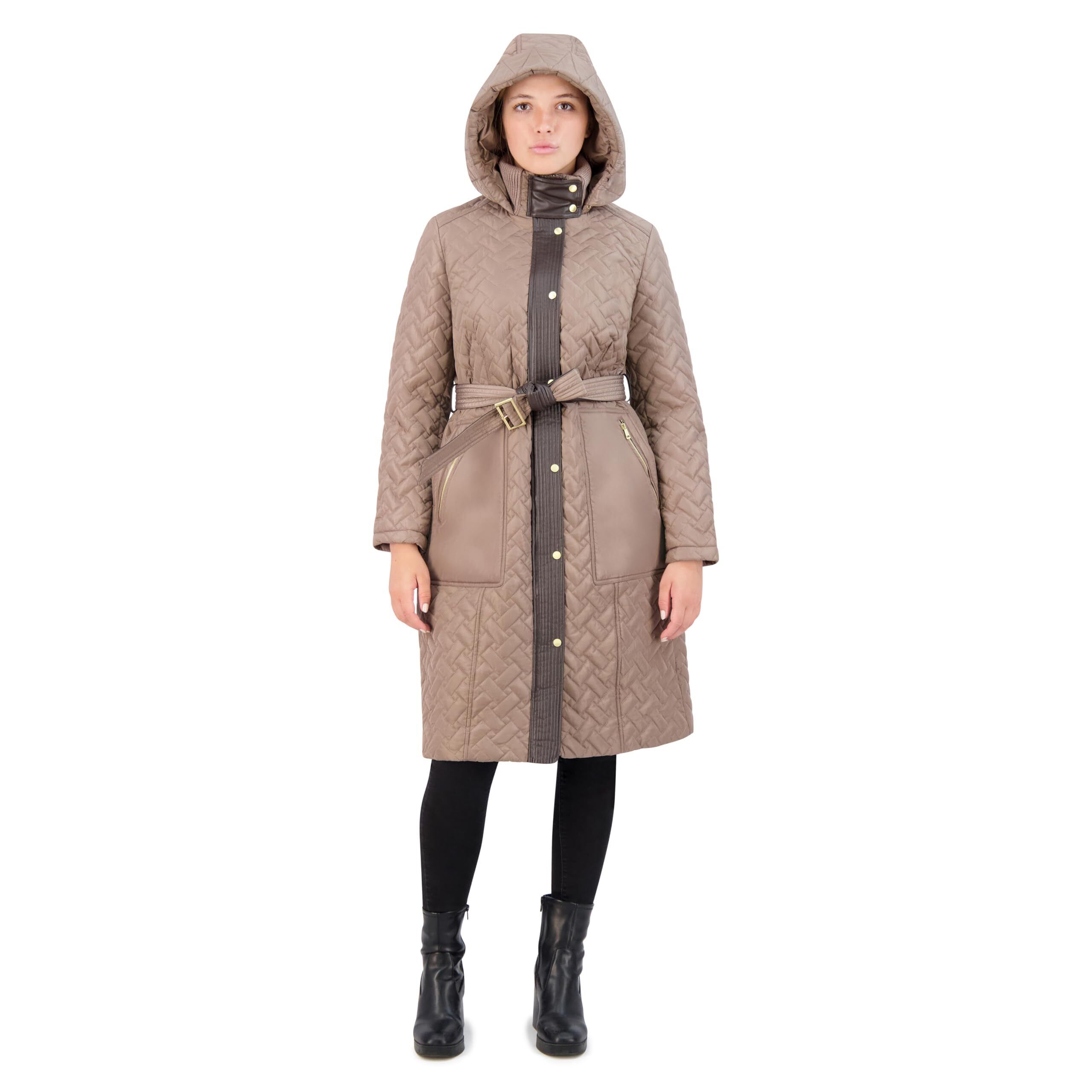 Cole Haan Hooded Long Belted Coat 9976096 3923