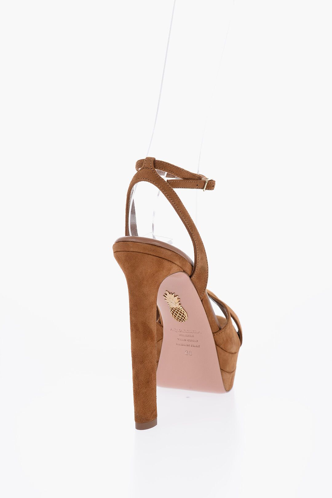 스웨이드 앵클 스트랩 샌들 플랫폼 힐 Suede DIVINE Ankle Strap Sandals with Plateau and Heel 15cm 608388