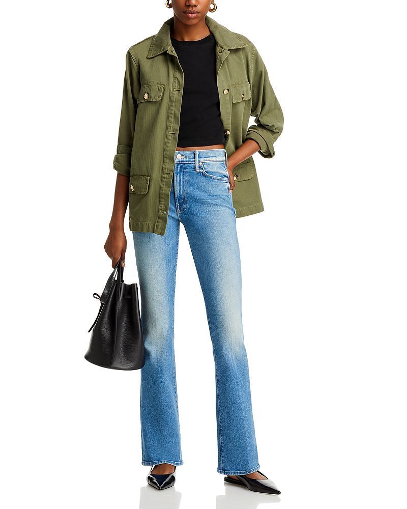 더 하이 플레어 데님 다운 패딩 The Outsider Sneak High Rise Flare Jeans in Flag Me Down 5161431