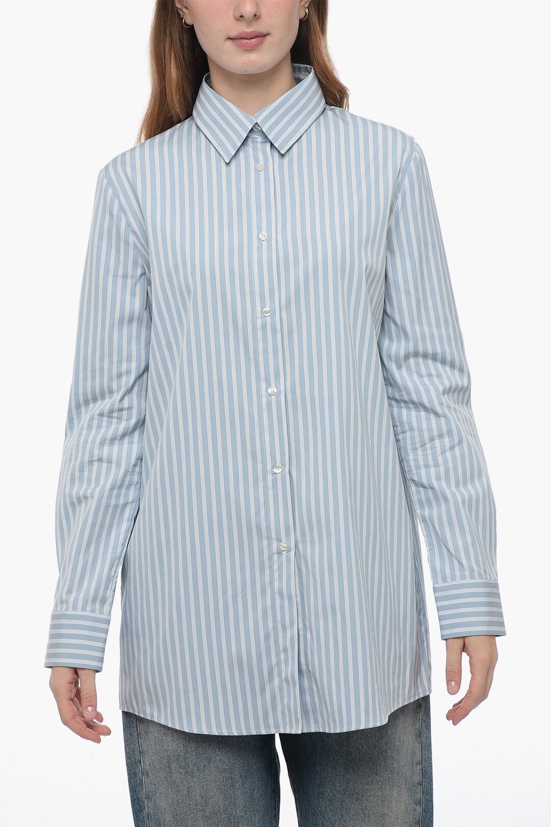 넥 카라 스트라이프 셔츠 Spread Collar Striped Shirt 576067
