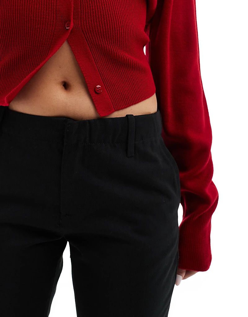 바지 블랙 Ausgestellte Hose aus Webstoff in Schwarz 207142184SCHWARZ