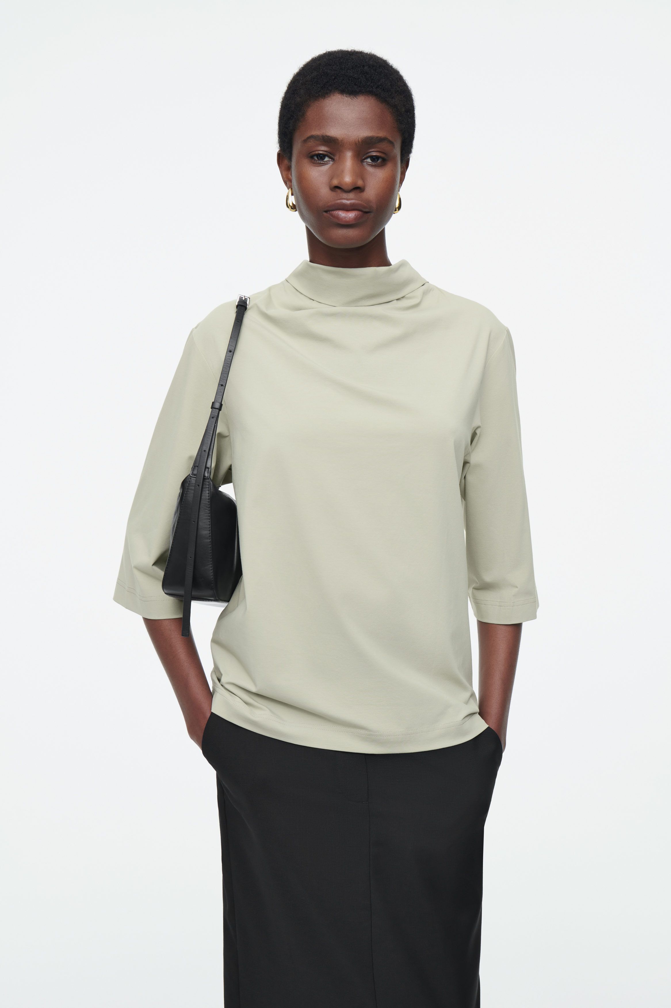저지 탑 TIE-NECK JERSEY TOP 1244272002