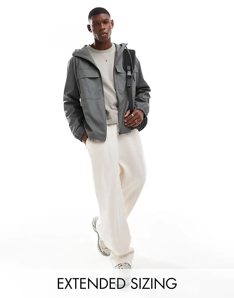 레인 자켓 Gummierte Regenjacke in Anthrazit mit Brusttaschen 206763185ANTHRAZIT