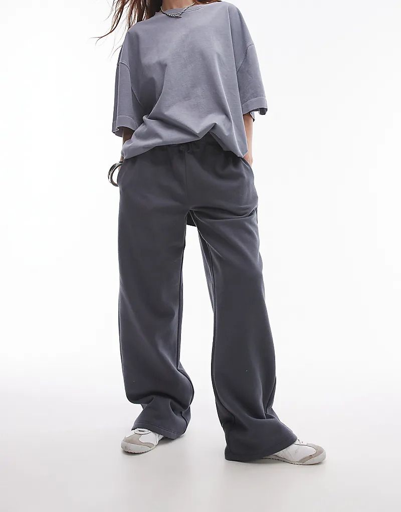 Jogginghose in Schiefergrau mit geradem Schnitt, Kombiteil 206467887Slate