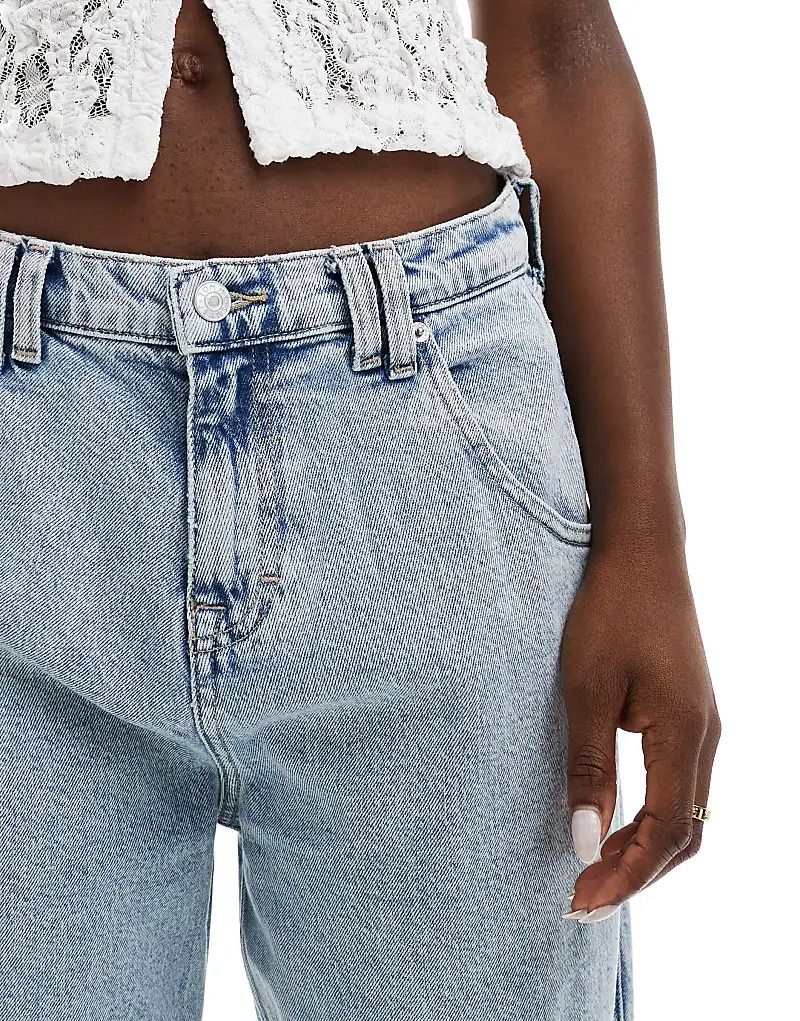 데이지 데님 Daisy   Weite Jeans in heller Waschung mit niedrigem Bund 206371136Denim Light