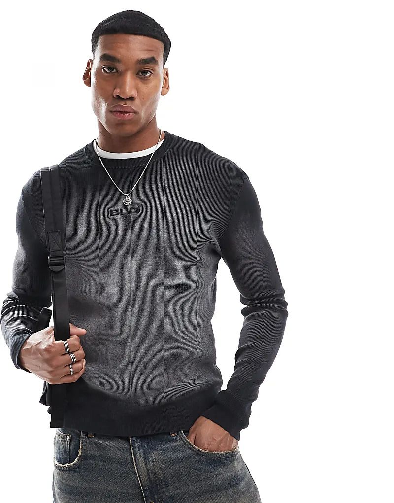 스웨터 블랙 Strickpullover in verblasstem Schwarz 207340327SCHWARZ