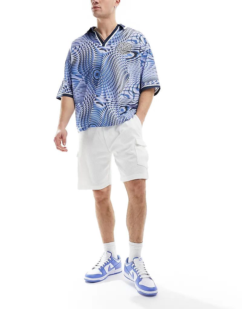 화이트 Schwere, strukturierte Cargoshorts in Weiß, Kombiteil 205563495WEISS