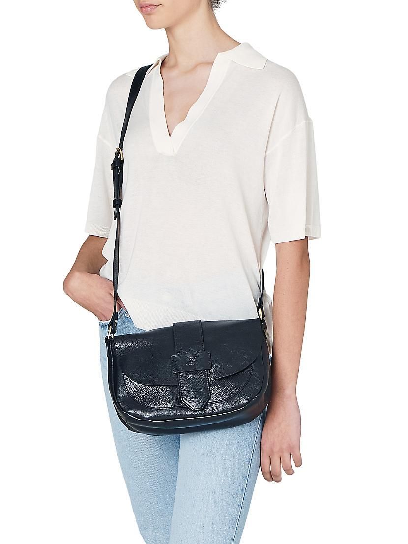 가죽 크로스백 가방 Alloro Leather Crossbody Bag 0400017005448 NERO