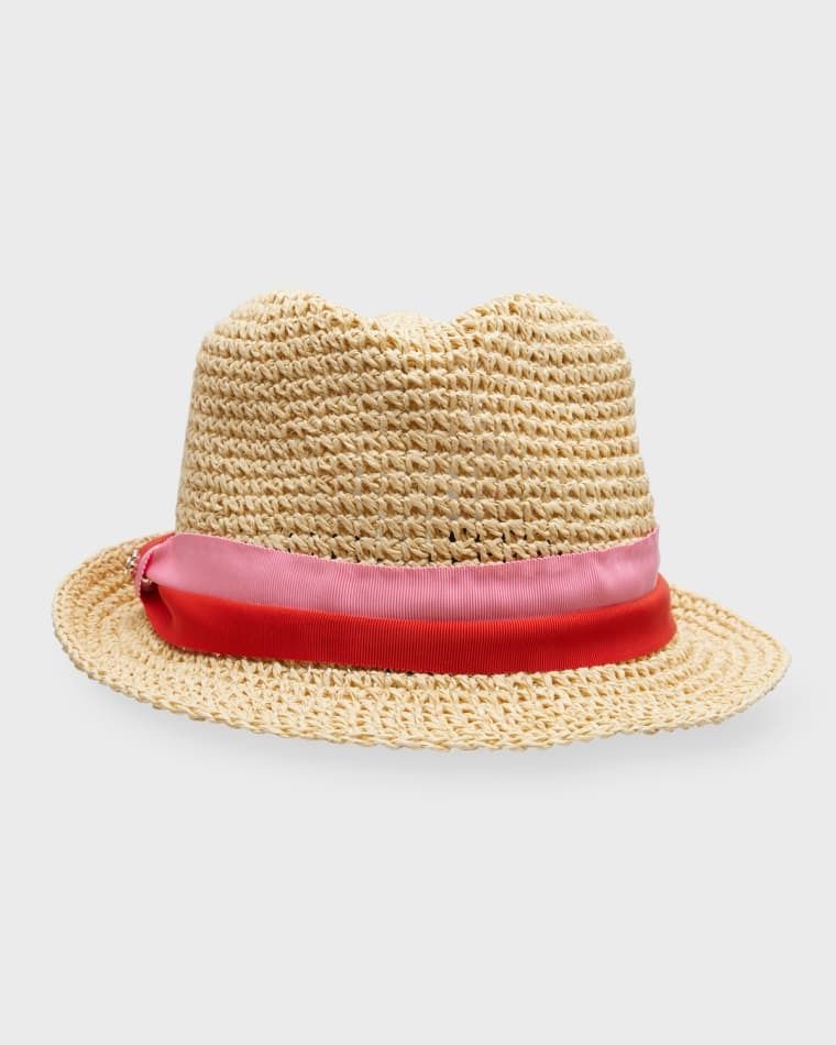 스트로 trilby straw fedora with bicolor band prod262090129NATURAL