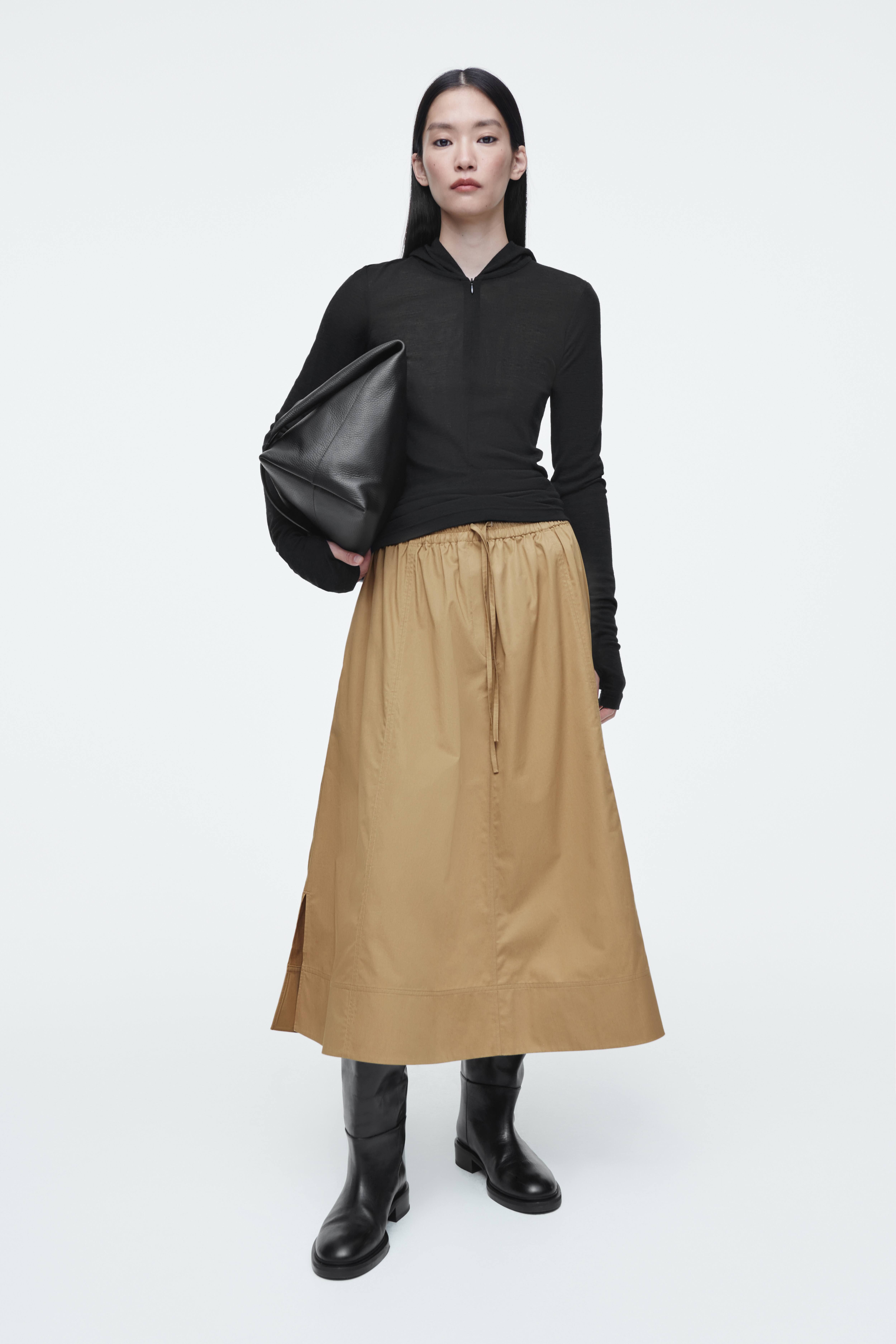 드로우스트링 에이라인 미디 스커트 DRAWSTRING A-LINE MIDI SKIRT 1246135001